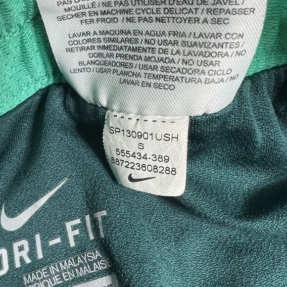 Nike Shorts Womens Size Small Green Dri Fit Running Shorts Lined Drawstring - Picture 12 of 13